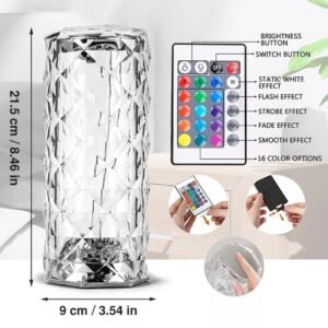 crystal lamp, touch lamp, remote lamp, desk lamp, bedside lamp, decorative lamp, romantic lamp, light, touch light, multi color light